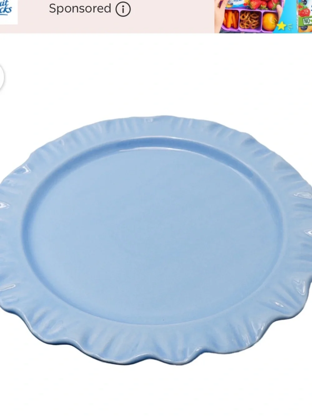 Ruffled-Edged Stoneware Plates, Blue, 10.75